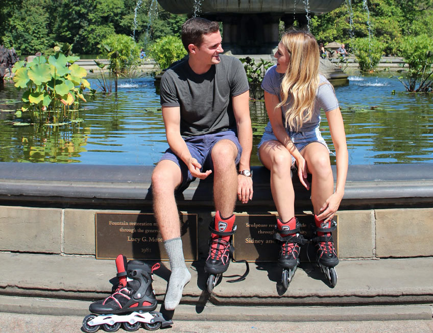 Rollerblade of skaten in Central Park in New York