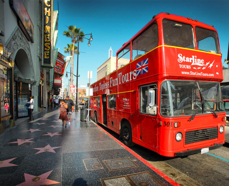 Een Starline tour bus in Los Angeles