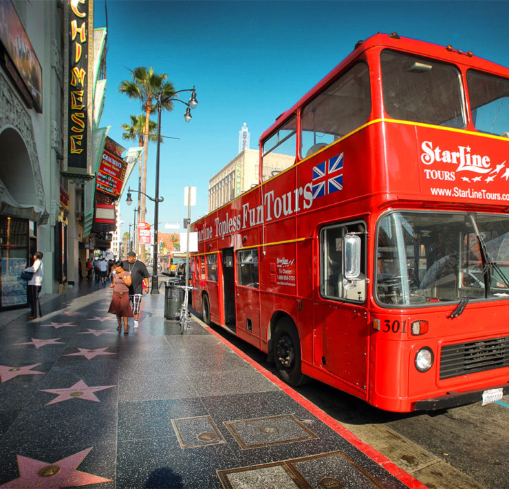 Een Starline tour bus in Los Angeles