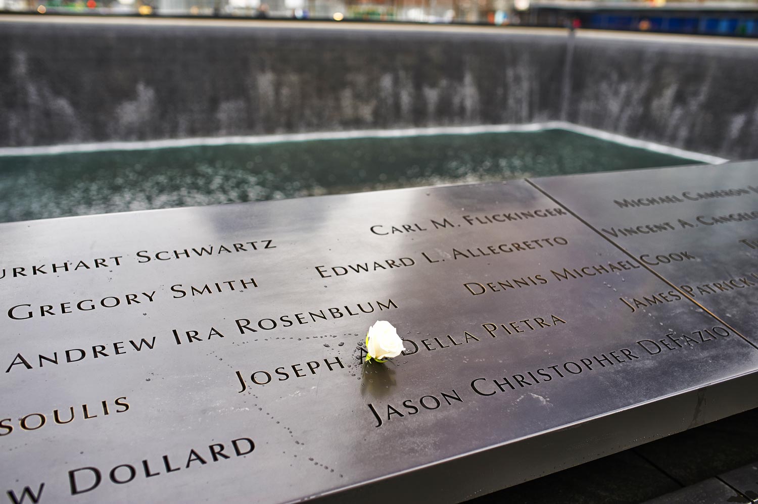 9/11 Memorial Pool op het World Trade Center in New York