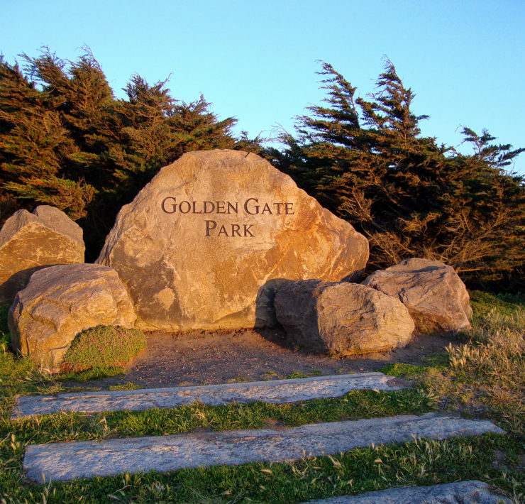 De ingang van Golden Gate Park in San Francisco