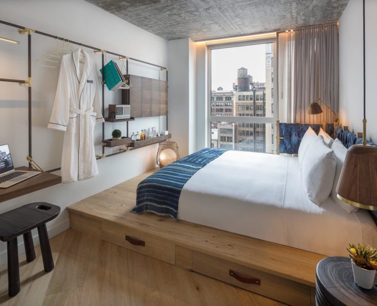 Een hotelkamer in het Made Hotel in New York City