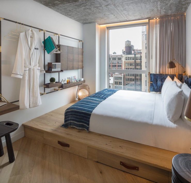 Een hotelkamer in het Made Hotel in New York City