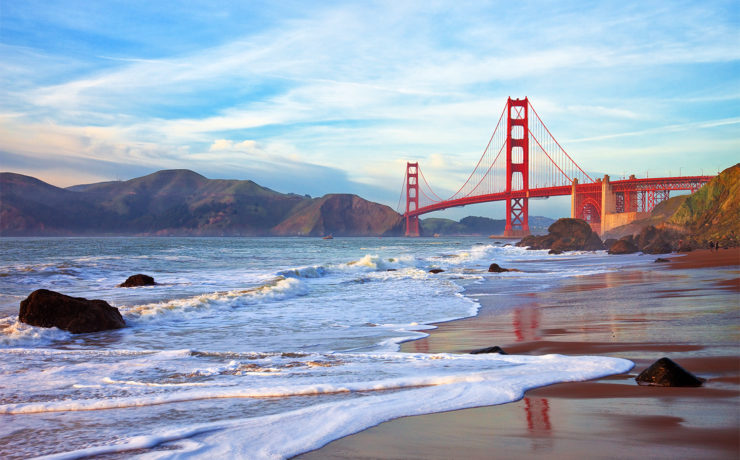 De beroemde Golden Gate Bridge in San Francisco