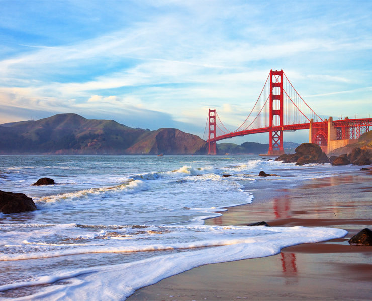 De beroemde Golden Gate Bridge in San Francisco