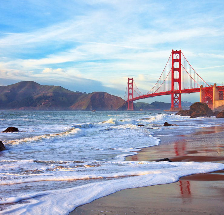 De beroemde Golden Gate Bridge in San Francisco