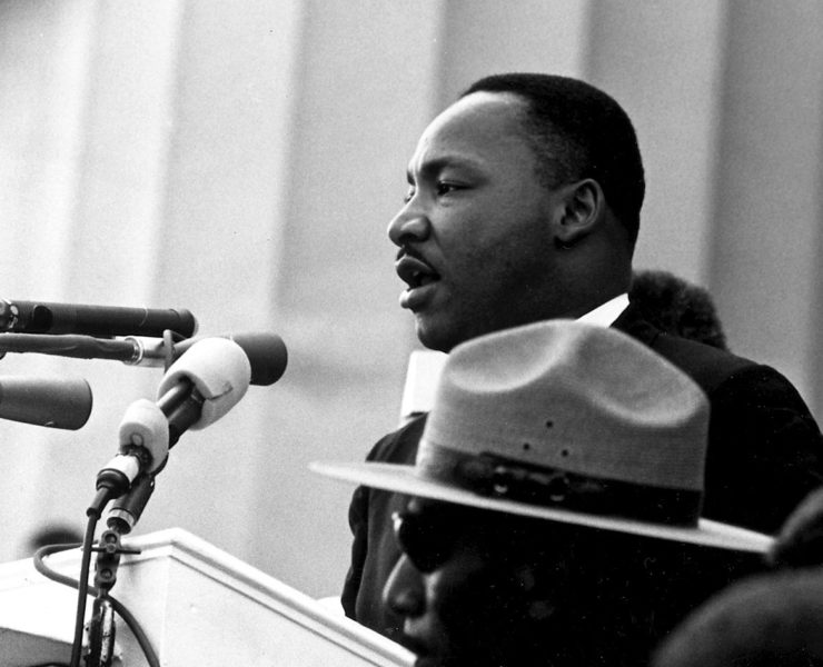 Martin Luther King tijdens zijn beroemde 'I have a Dream' speech in Washington DC