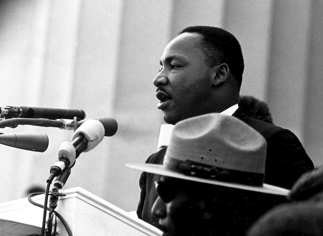 Martin Luther King tijdens zijn beroemde 'I have a Dream' speech in Washington DC