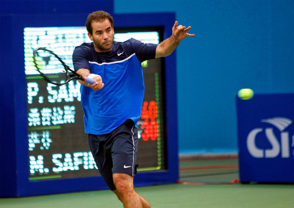 Beroemde Amerikaanse tennisheld van vroeger Pete Sampras