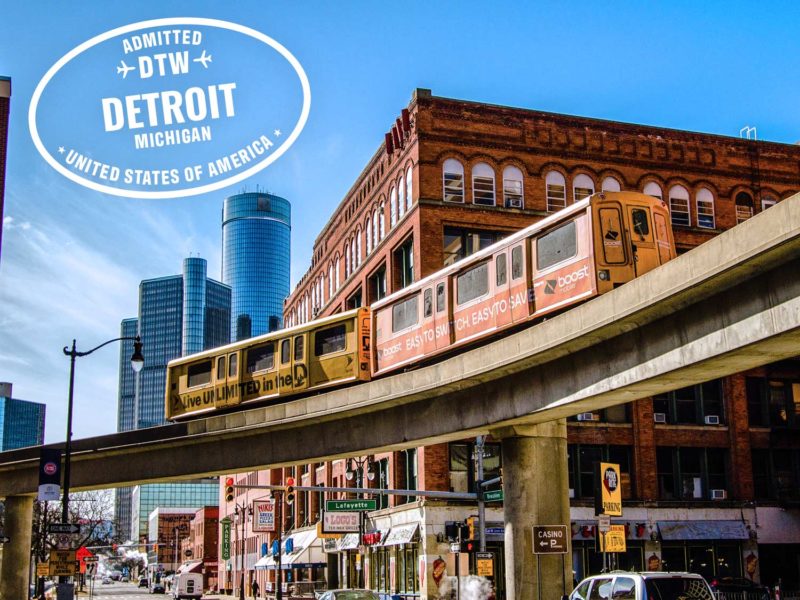 De 'People Mover' in downtown Detroit