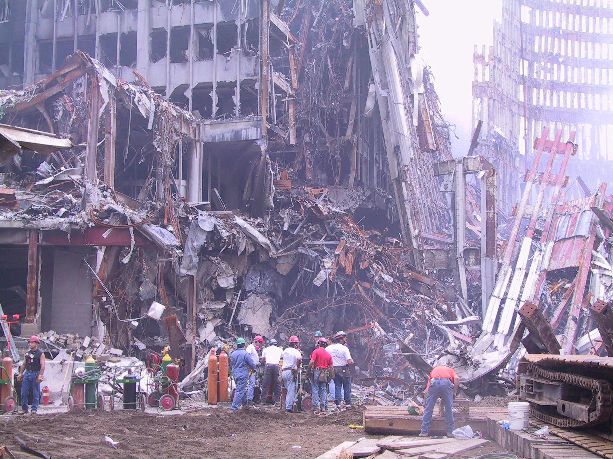 De opruimwerken na de aanslagen van 9/11 op het WTC in New York. Foto's: © John Stewart