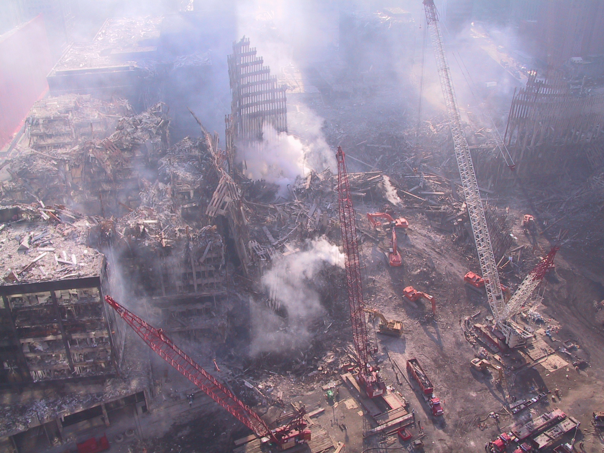 De opruimwerken na de aanslagen van 9/11 op het WTC in New York. Foto's: © John Stewart