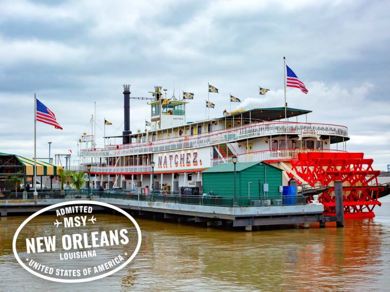 Een klassieke Amerikaanse rivierboot in New Orleans