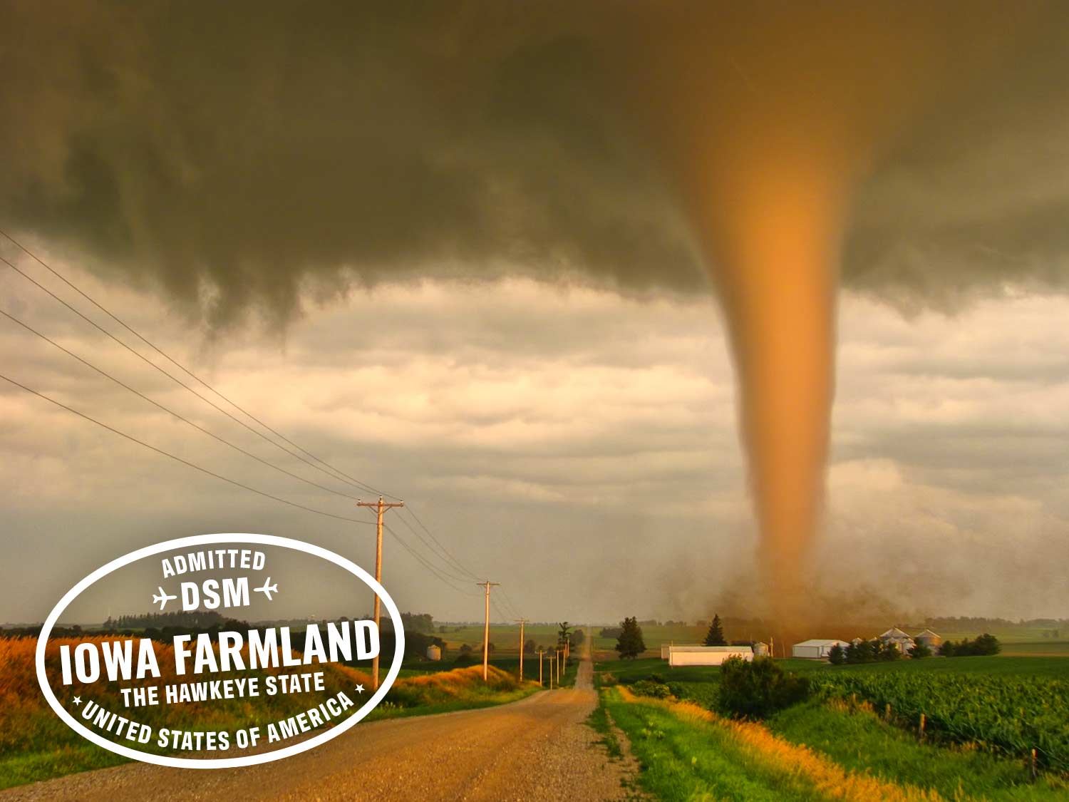 Een tornado op het platteland van Iowa