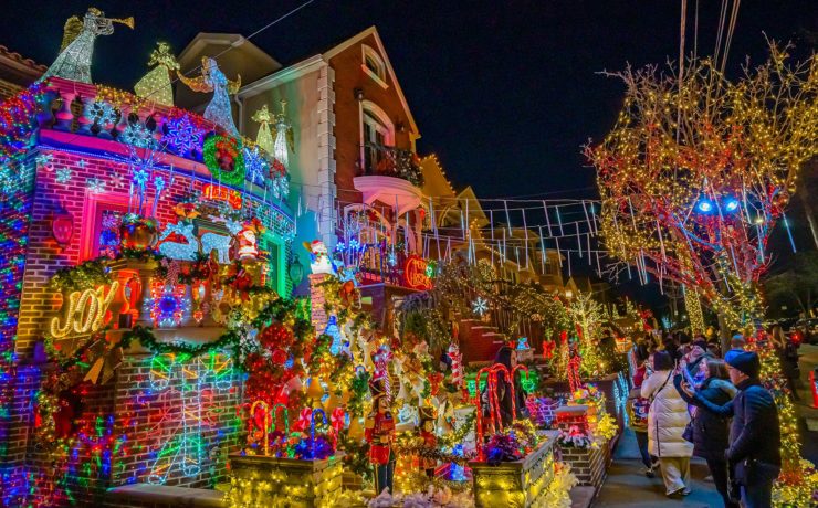 Kerstversieringen Dyker Heights in New York