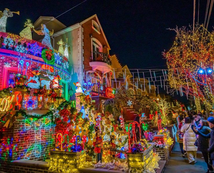 Kerstversieringen Dyker Heights in New York