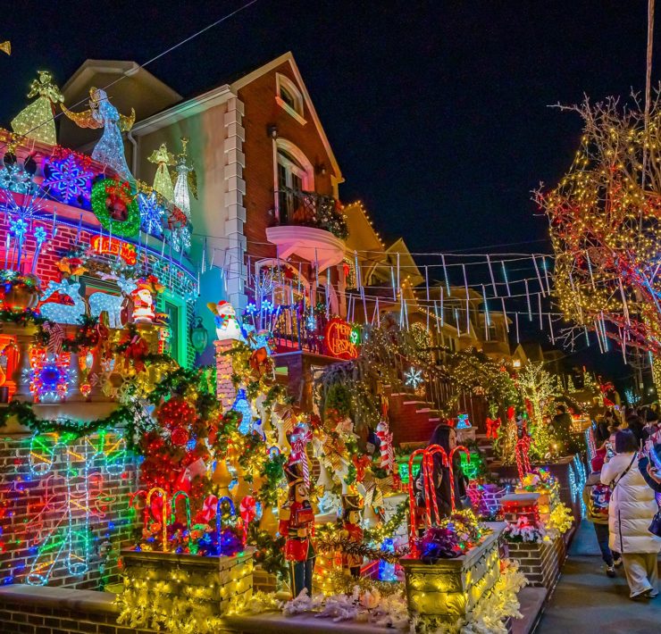 Kerstversieringen Dyker Heights in New York