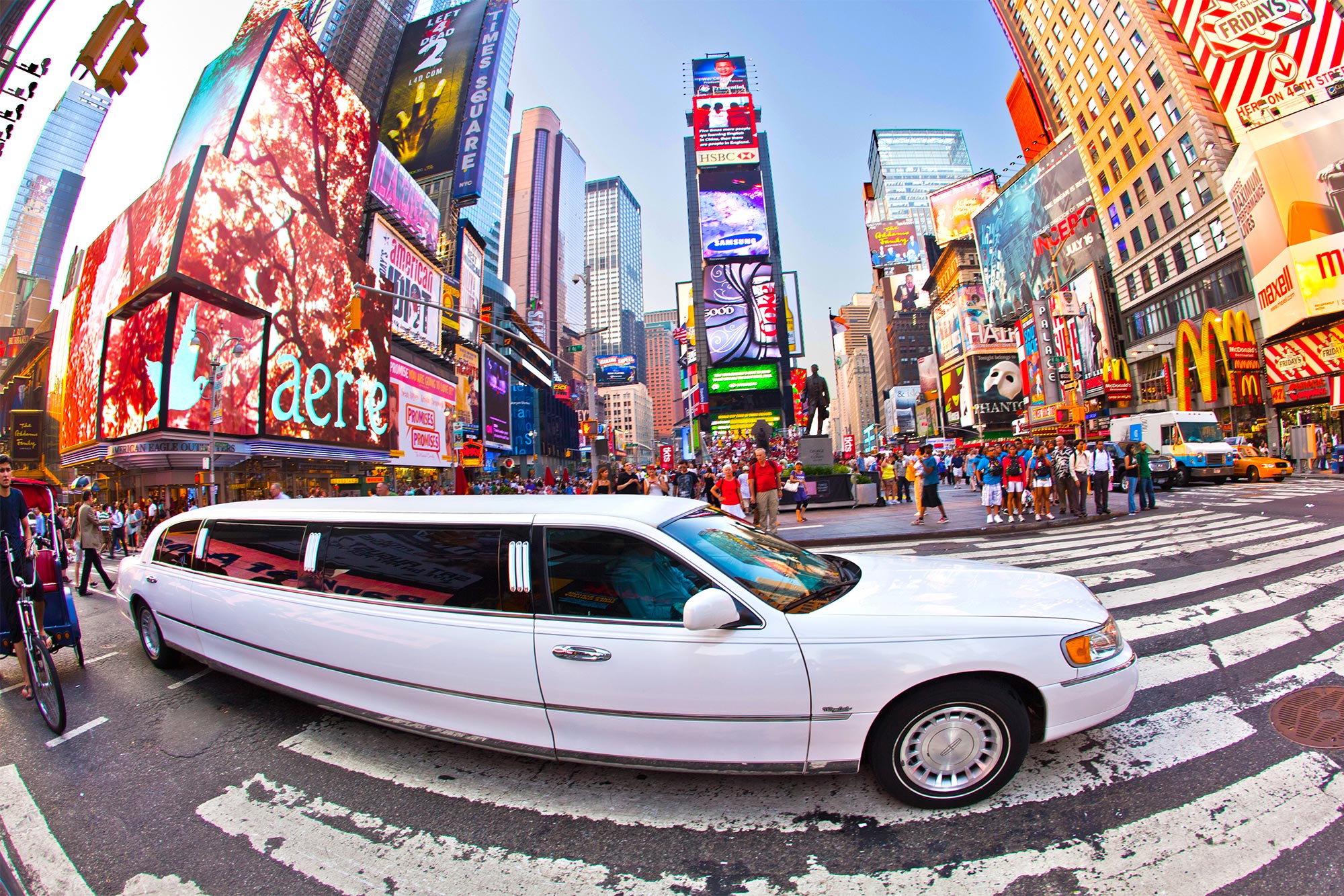 Met een limousine van de luchthaven naar Manhattan in New York