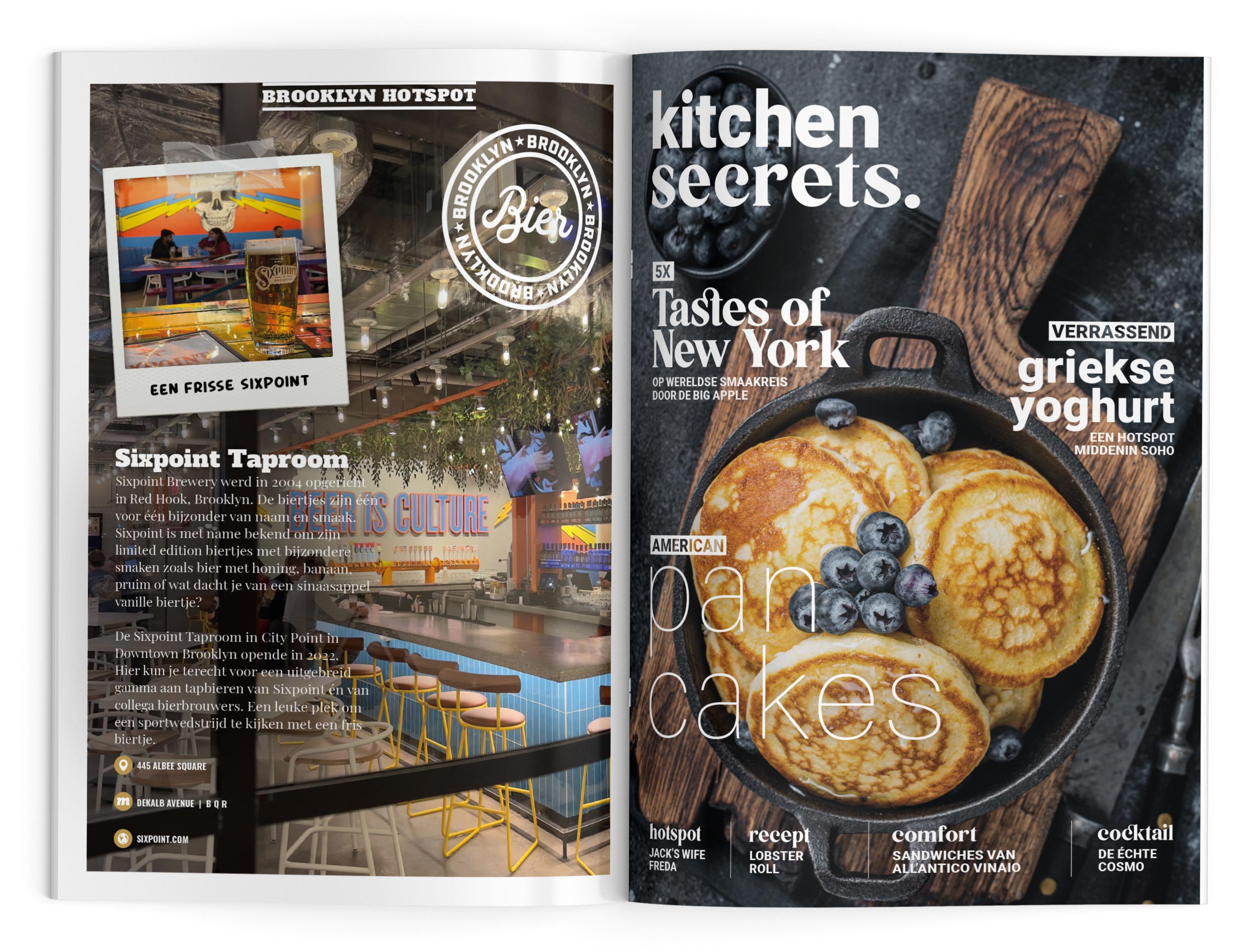 De smaken van New York in het foodie katern KitchenSecrets in het NYC magazine van Hey!USA