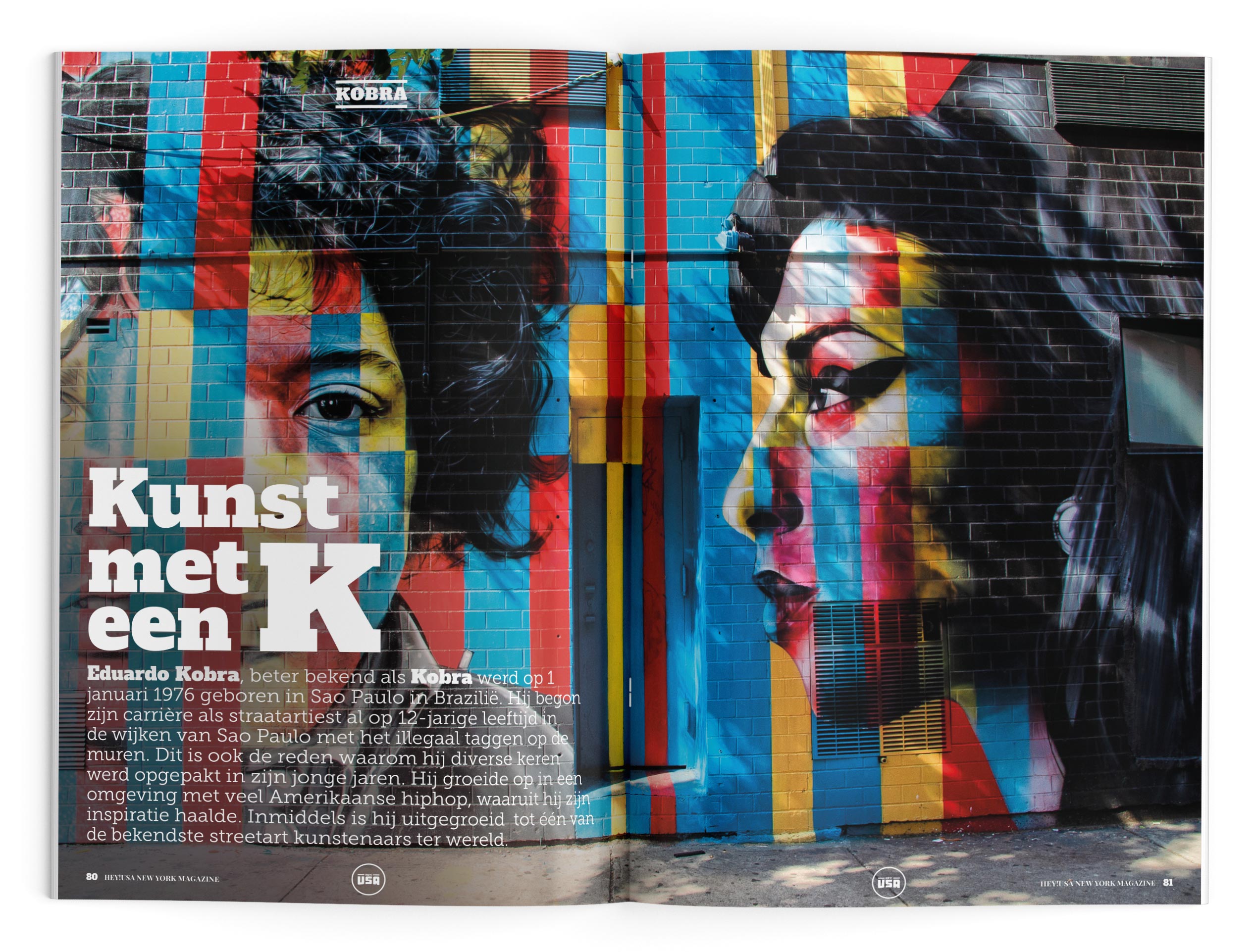 Lees meer over street art artiest Kobra in het New York magazine van Hey!USA