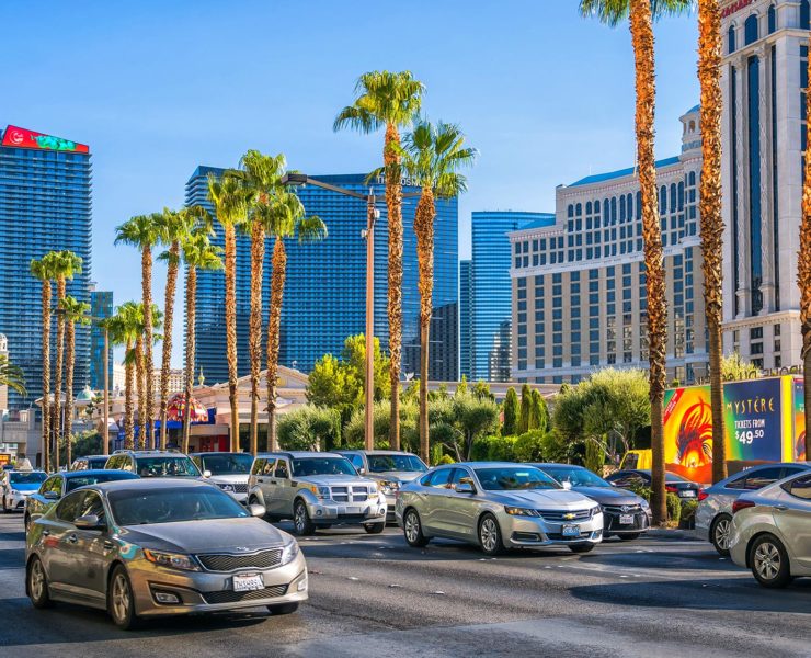 Auto's op de Las Vegas Strip