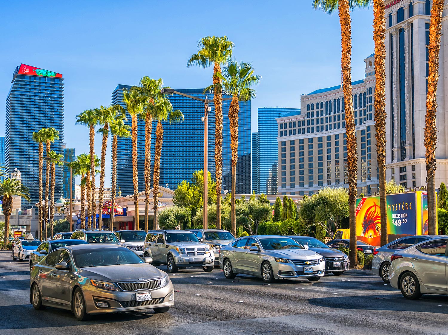 Auto's op de Las Vegas Strip