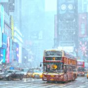 Sneeuw op Times Square in New York City