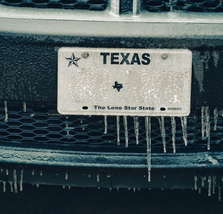 Zware winterstorm in de staat Texas