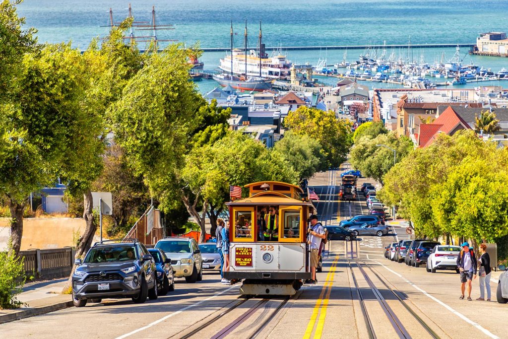 De beroemde kabeltrams in San Francisco