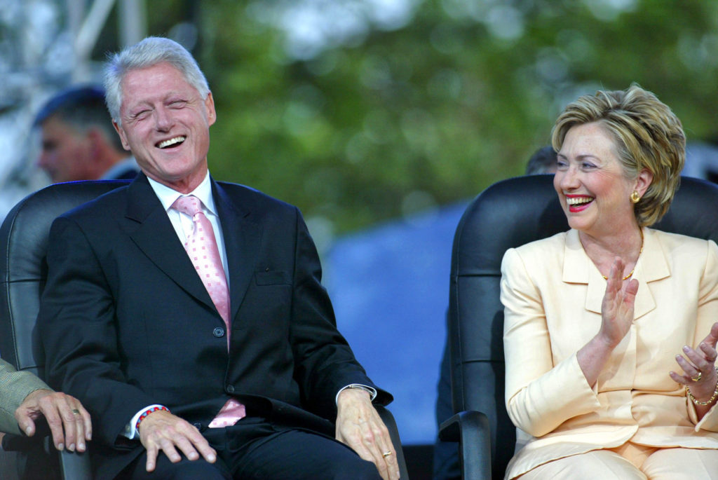 De 42e president van de Verenigde Staten, Bill Clinton samen met zijn vrouw Hillary Clinton