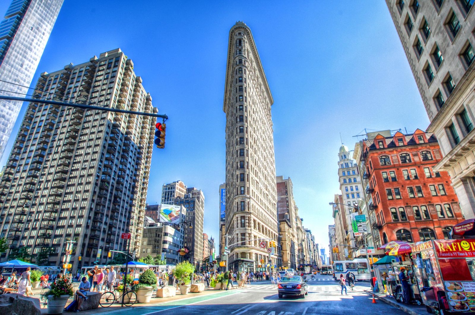 Het iconische Flatiron Building, of ook wel 'Strijkijzergebouw' in New York