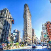 Het iconische Flatiron Building, of ook wel 'Strijkijzergebouw' in New York