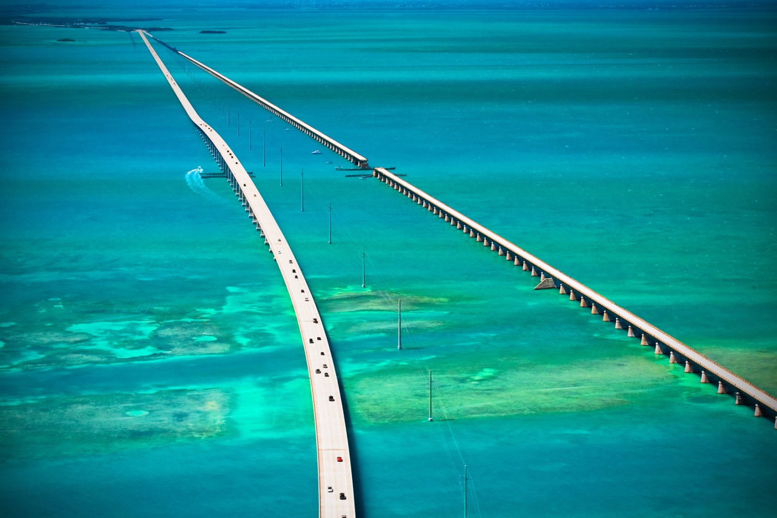 De iconische Seven Mile Bridge (Zeven Mijl Brug) in de Florida Keys