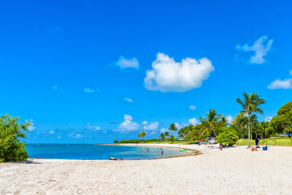 Het populaire Sombrero Beach op Marathon in de Florida Keys