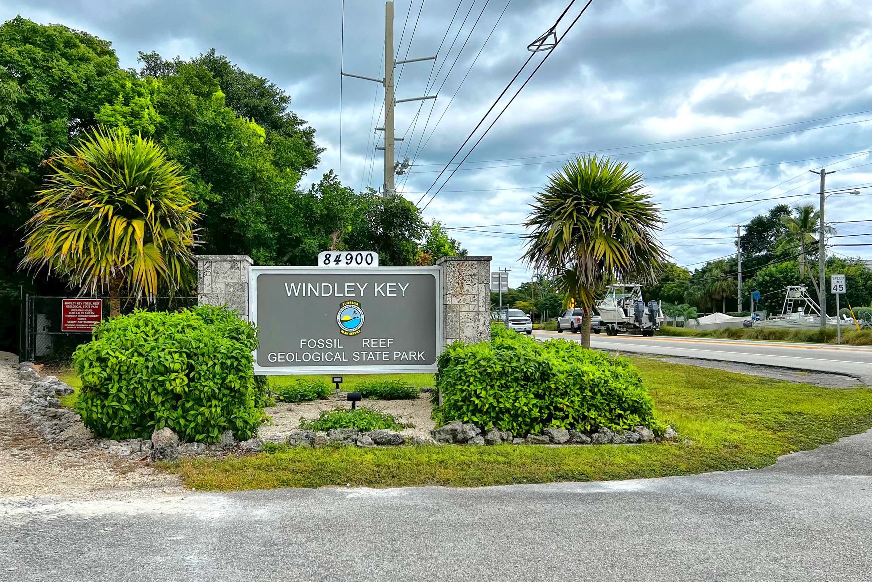 De ingang van Windley Key Fossil Reef Geological State Park