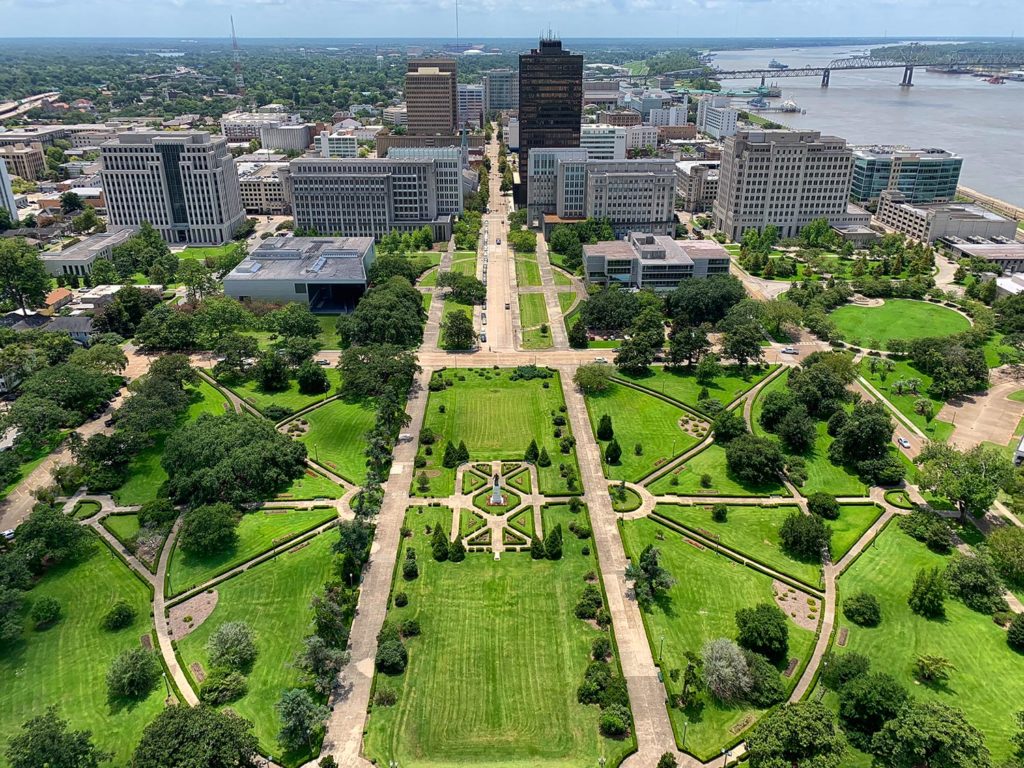 Het prachtige uitzicht vanuit het Louisiana State Capitol in Baton Rouge