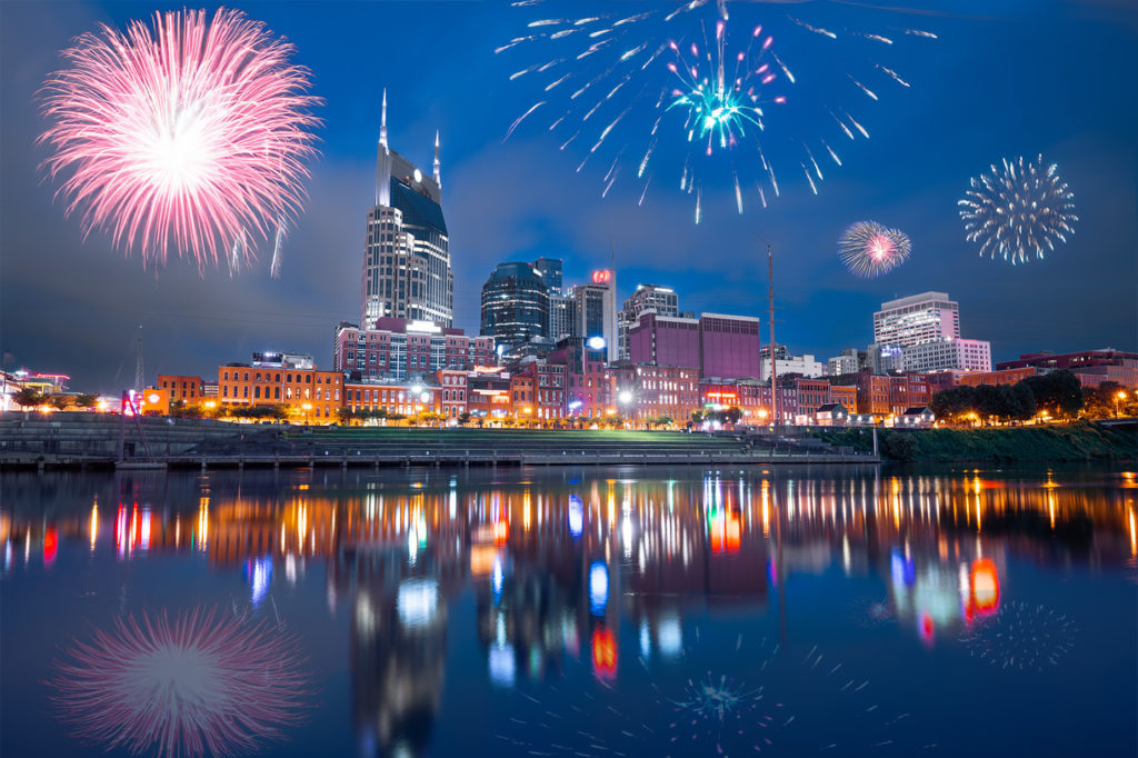 Vuurwerk in de Amerikaanse stad Nashville