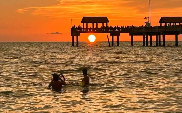 Zonsondergang in Clearwater Beach, Florida. Foto: Stan Bos