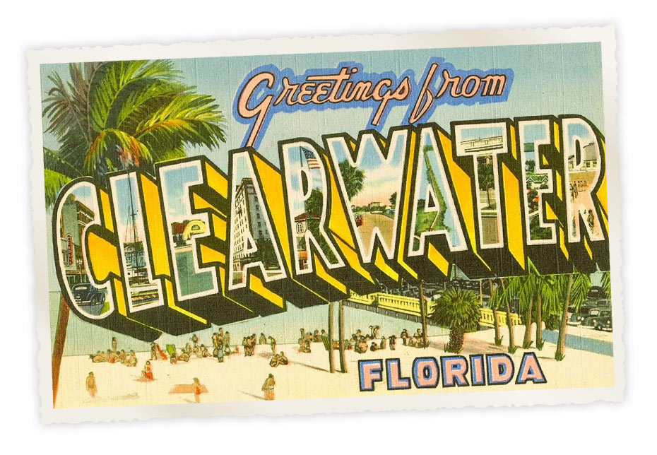 Vintage postkaart van Clearwater Beach in Florida Vintage postkaart van Clearwater Beach in Florida