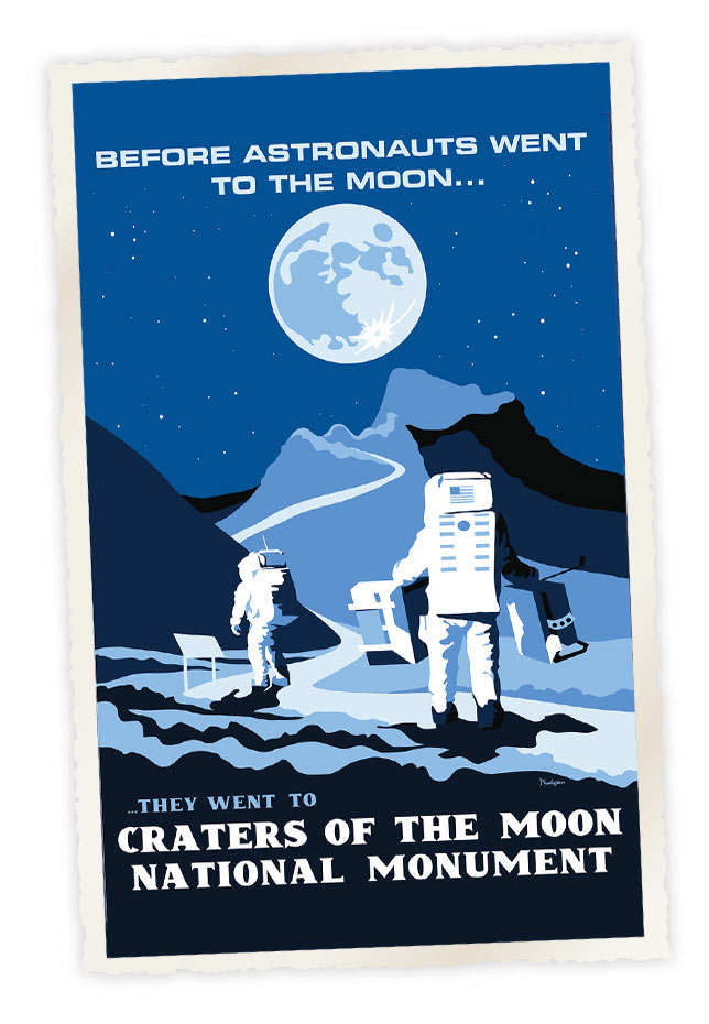 craters-of-the-moon-nasa-postcard Craters of the Moon, Idaho, vintage postkaart