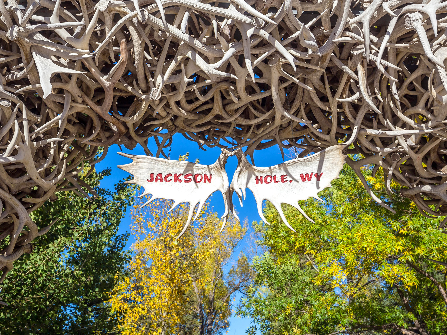 Het stadje Jackson in de staat Wyoming