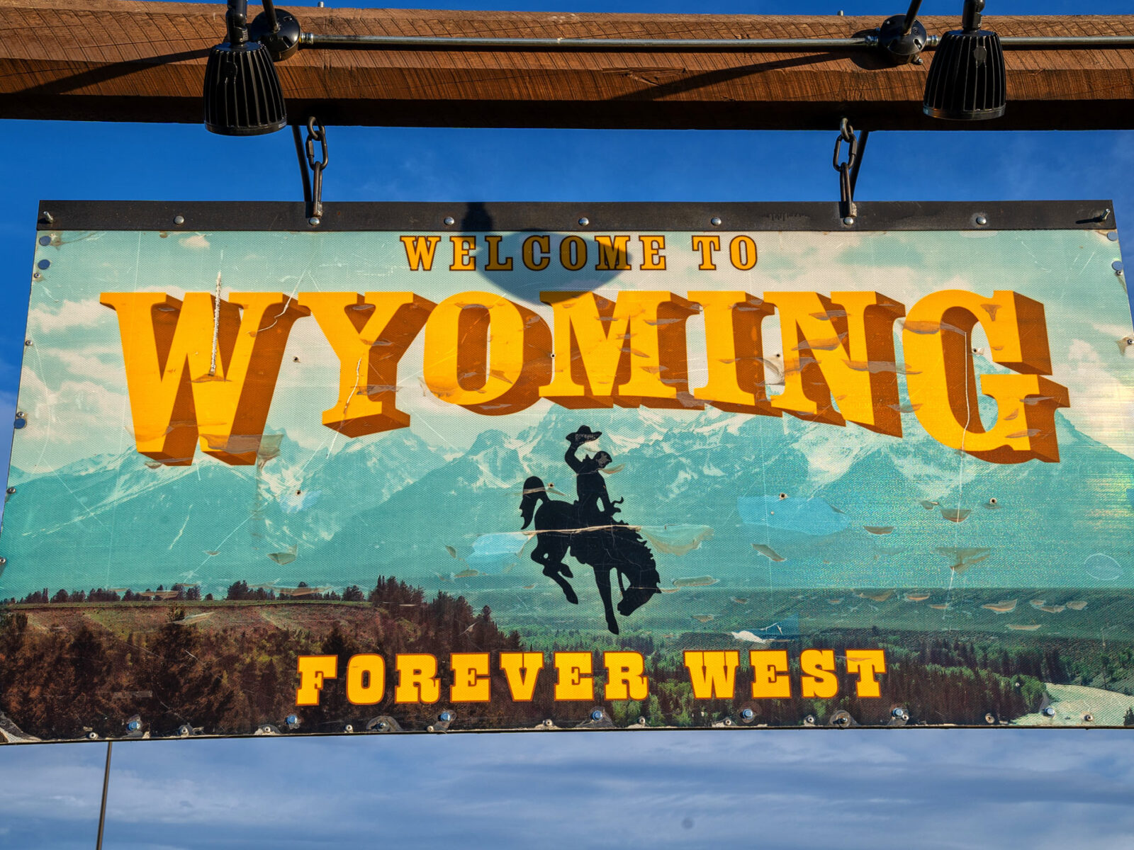Bord met 'Welcome to Wyoming'