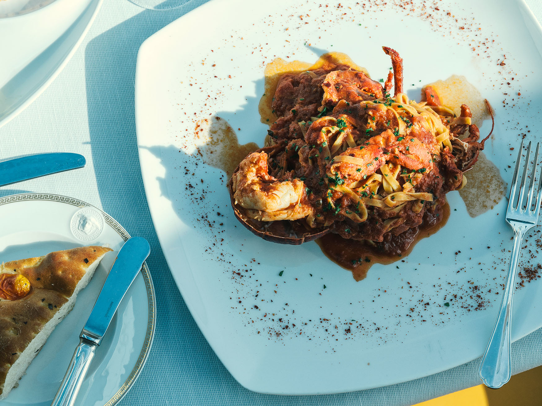 Pasta met kreeft bij Toscana Pasta met kreeft bij Toscana