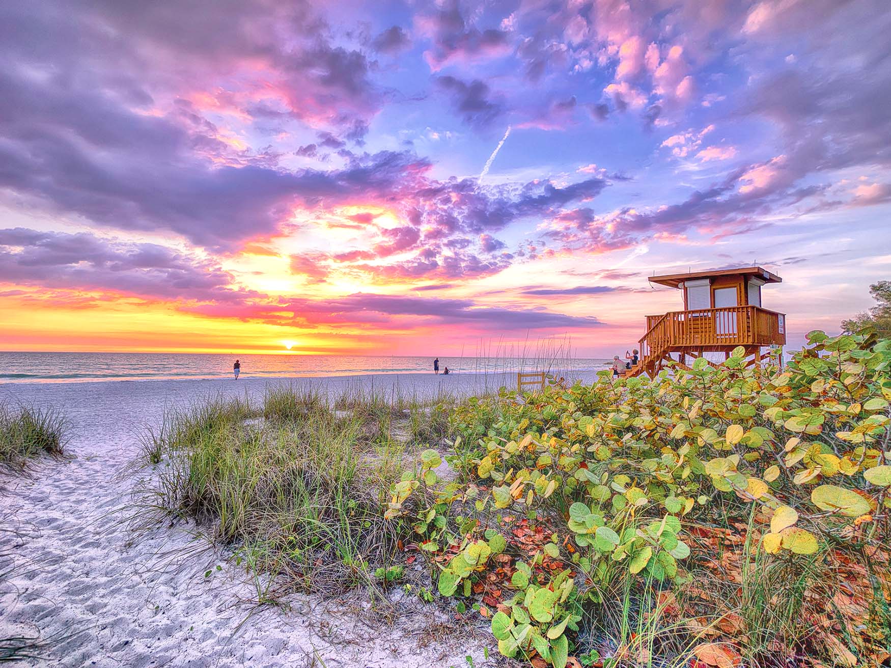 Zonsondergang op Coquina Beach Zonsondergang op Coquina Beach