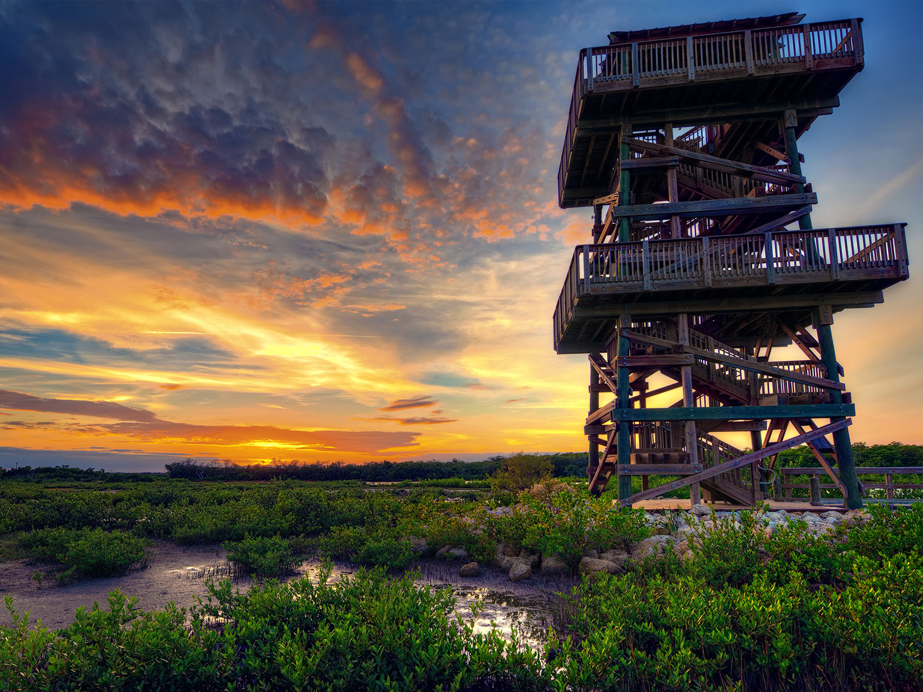 Zonsondergang in Robinson Preserve