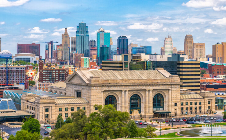 Uitzicht op Union Station in Kansas City, Missouri