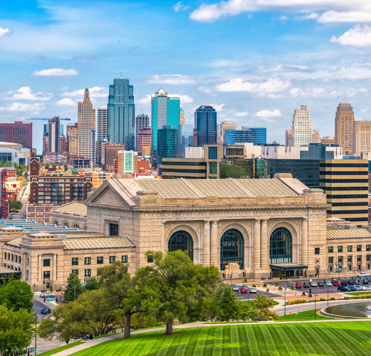 Uitzicht op Union Station in Kansas City, Missouri