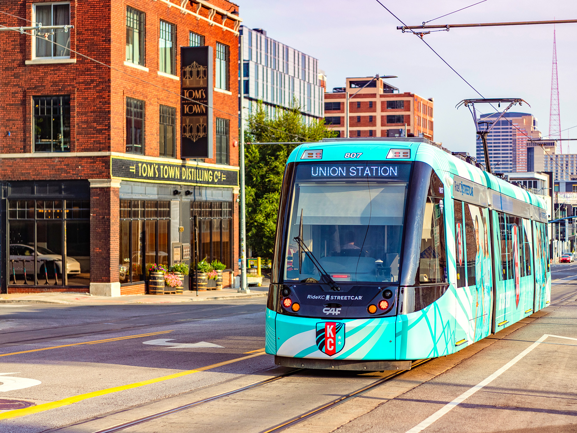 De gratis KC Streetcar (tram) in Kansas City De gratis KC Streetcar (tram) in Kansas City
