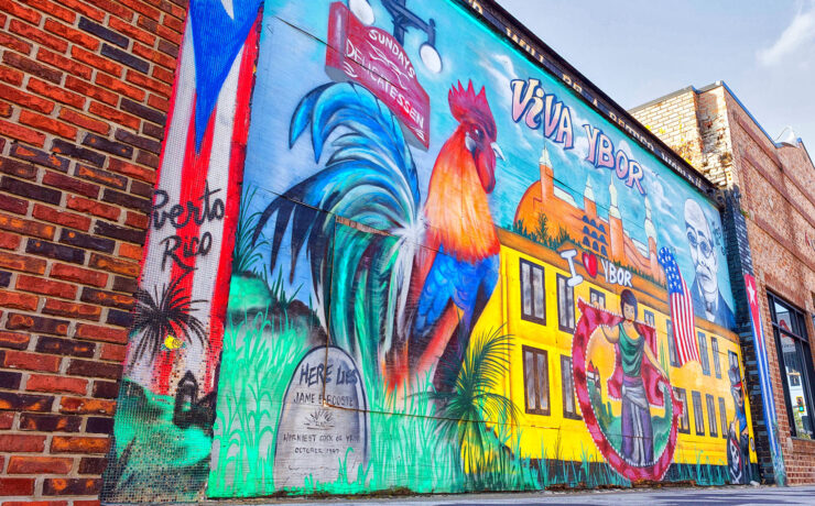 Streetart in de wijk Ybor City in Tampa, Florida
