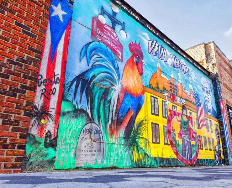Streetart in de wijk Ybor City in Tampa, Florida